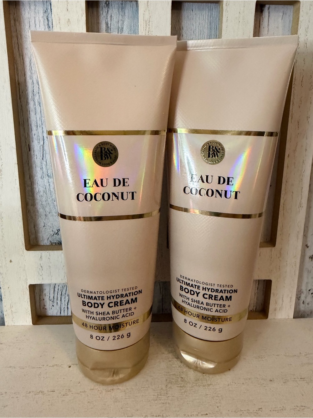 Bath & Body Works EAU DE COCONUT Ultimate Hydration Body Cream 8oz NEW Lot X2